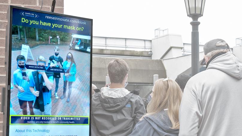 Health Greeter Kiosk: Tech-Enabled Signage to Encourage Face Mask Use and Social Distancing
